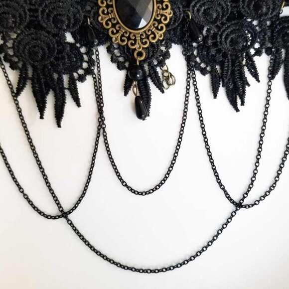 NEW Dolls Kill Handmade Delicate Fate Black Lace Choker Necklace - Picture 7 of 11